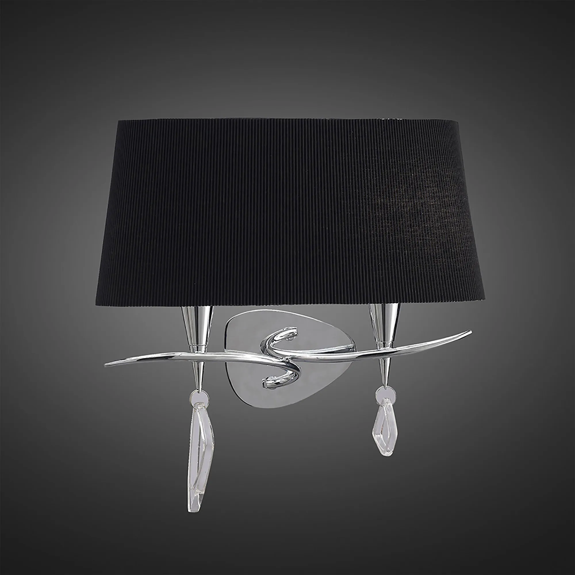 Mara Polished Chrome-Black Wall Lights Mantra Armed Wall Lights